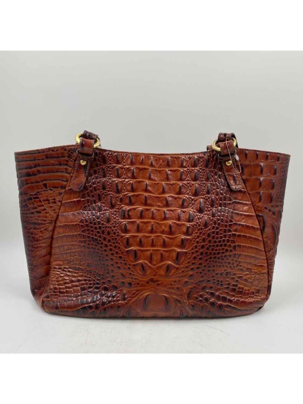 Brahmin Collette Alligator Croc Embossed Leather Women's Brown Textured Purse - Picture 2 of 7